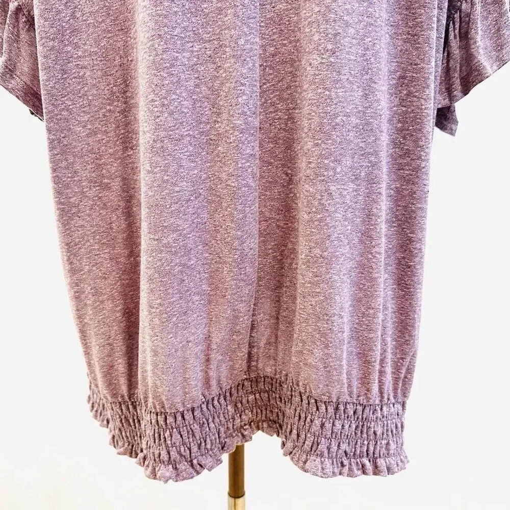 NWT SONOMA Women Short Sleeve Pull Over Elastic Waist Purple Shirt Top Size 4X - Picture 6 of 11